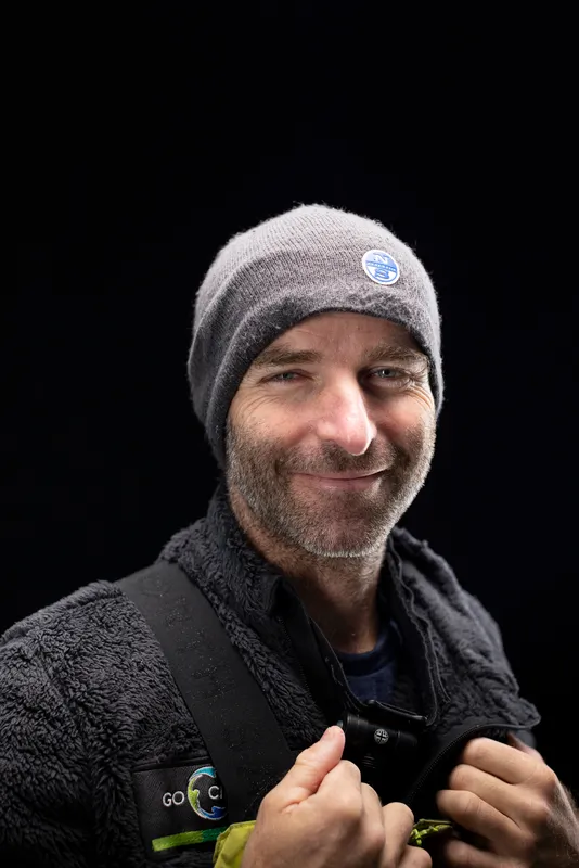 LES SABLES D'OLONNE, FRANCE - JANUARY 25, 2025 : HOLCIM - PRB skipper Nicolas Lunven (FRA) is photographed in studio after taking 6th place in the Vendee Globe, on January 25, 2025 in Les Sables d'Olonne, France - (Photo by Mark Lloyd / Alea)