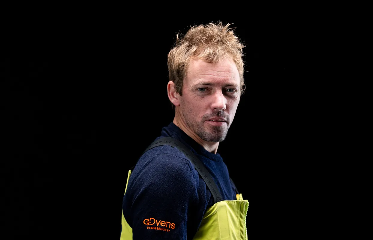 LES SABLES D'OLONNE, FRANCE - JANUARY 25, 2025 : VULNERABLE skipper Thomas Ruyant (FRA) is photographed in studio after taking 7th place in the Vendee Globe, on January 25, 2025 in Les Sables d'Olonne, France - (Photo by Mark Lloyd / Alea)
