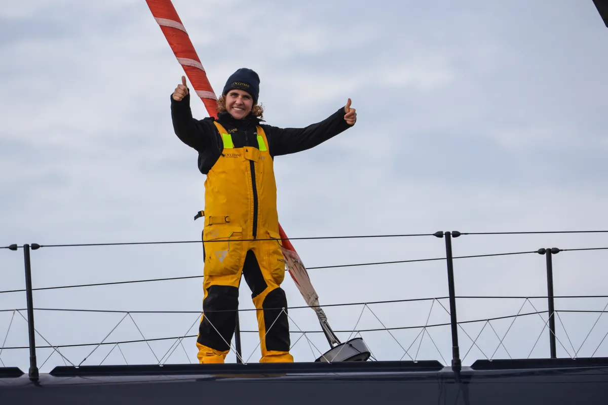 Clarisse Crémer in la Rochelle Vendée Globe 2024
