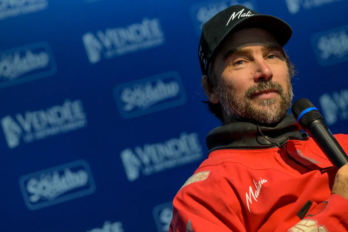 LES SABLES D'OLONNE, FRANCE - JANUARY 30, 2025 : Malizia - Seaexplorer skipper Boris Herrmann (GER) is photographed during his press conference after taking 12th place in the Vendee Globe, on January 30, 2025 in Les Sables d'Olonne, France - (Photo by Olivier Blanchet / Alea)