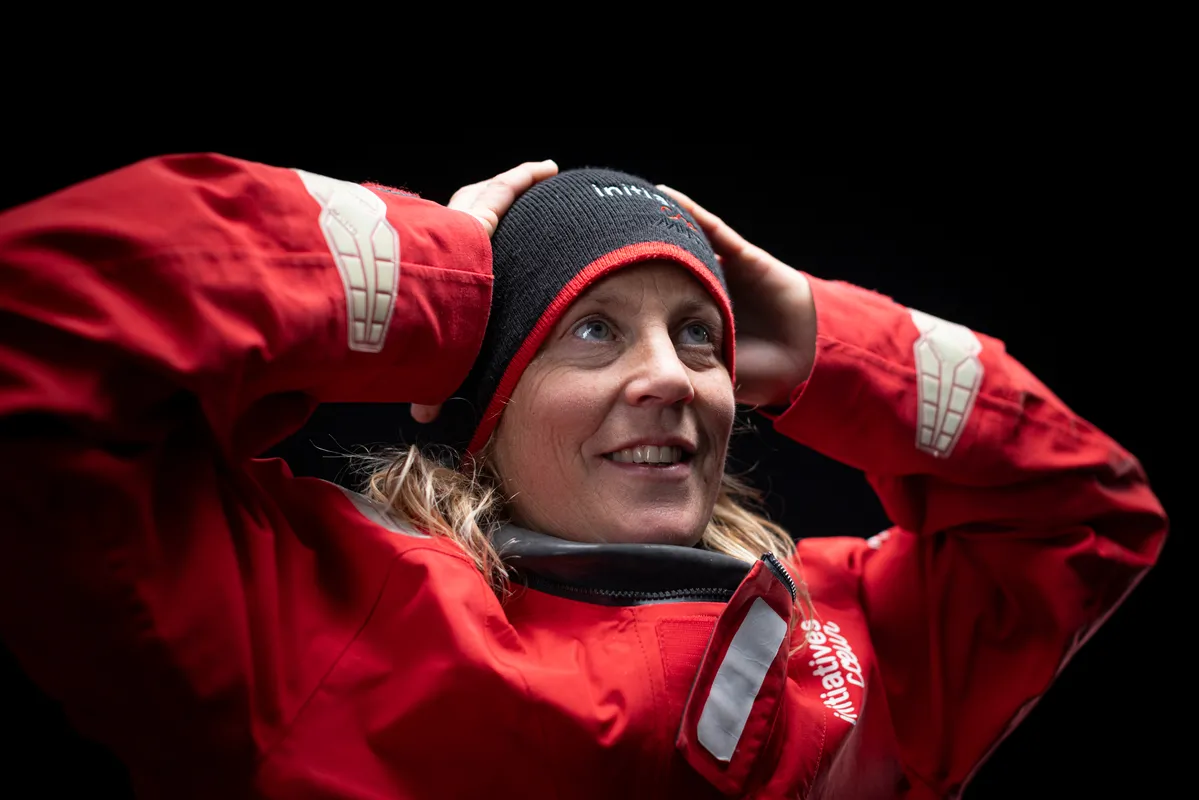 LES SABLES D'OLONNE, FRANCE - JANUARY 30, 2025 : Initiatives-Coeur skipper Sam Davies (GBR) is photographed in studio after taking 13th place in the Vendee Globe, on January 30, 2025 in Les Sables d'Olonne, France - (Photo by Lloyd Images / Alea)