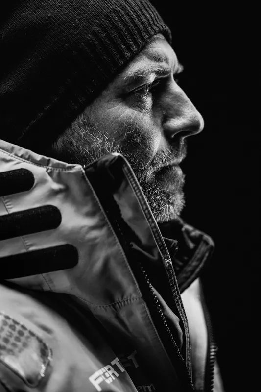LES SABLES D'OLONNE, FRANCE - FEBRUARY 02, 2025 : Fortinet - Best Western skipper Romain Attanasio (FRA) is photographed in studio after taking 14th place in the Vendee Globe, on February 02, 2025 in Les Sables d'Olonne, France - (Photo by Jean-Louis Carli / Alea)