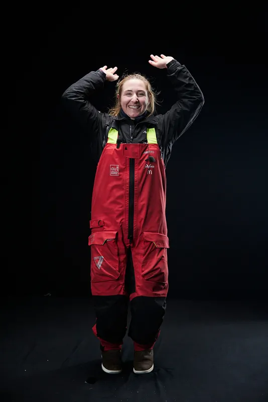 LES SABLES D'OLONNE, FRANCE - FEBRUARY 09, 2025 : DeVenir skipper Violette Dorange (FRA) is photographed in studio after taking 25th place in the Vendee Globe, on February 09, 2025 in Les Sables d'Olonne, France - (Photo by Anne Beauge / Alea)