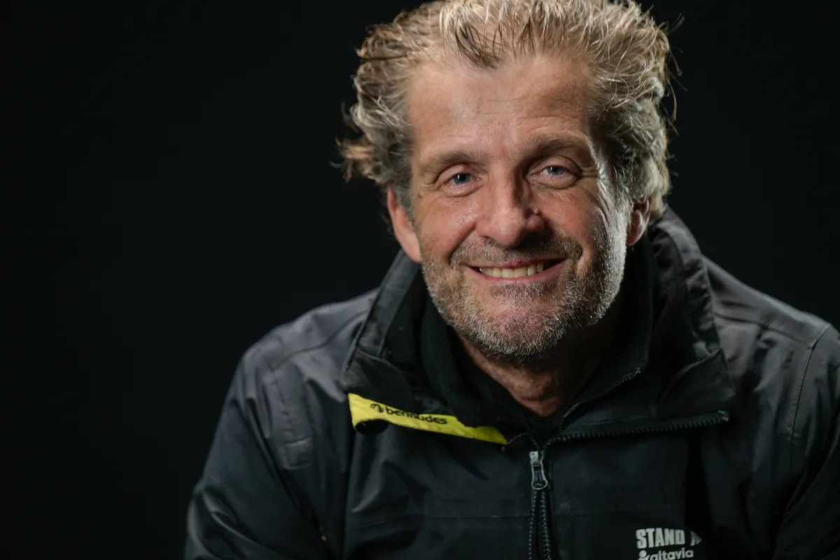 LES SABLES D'OLONNE, FRANCE - FEBRUARY 12, 2025 : STAND AS ONE - Altavia skipper Eric Bellion (FRA) is photographed in studio after finishing the Vendee Globe off-race, on February 12, 2025 in Les Sables d'Olonne, France - (Photo by Fred Olivier / Nefsea / Alea)