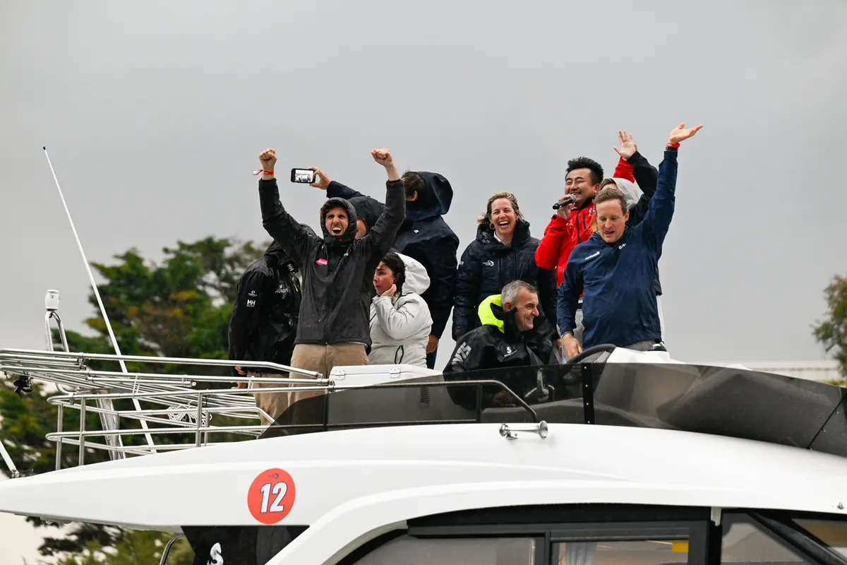 LES SABLES D'OLONNE, FRANCE - 10 MAI 2025 : Des skippers et diverses activités sont photographiés lors de la parade nautique de la remise des prix du Vendée Globe, le 10 mai 2025 aux Sables d'Olonne, France - (Photo by Olivier Blanchet / Alea)