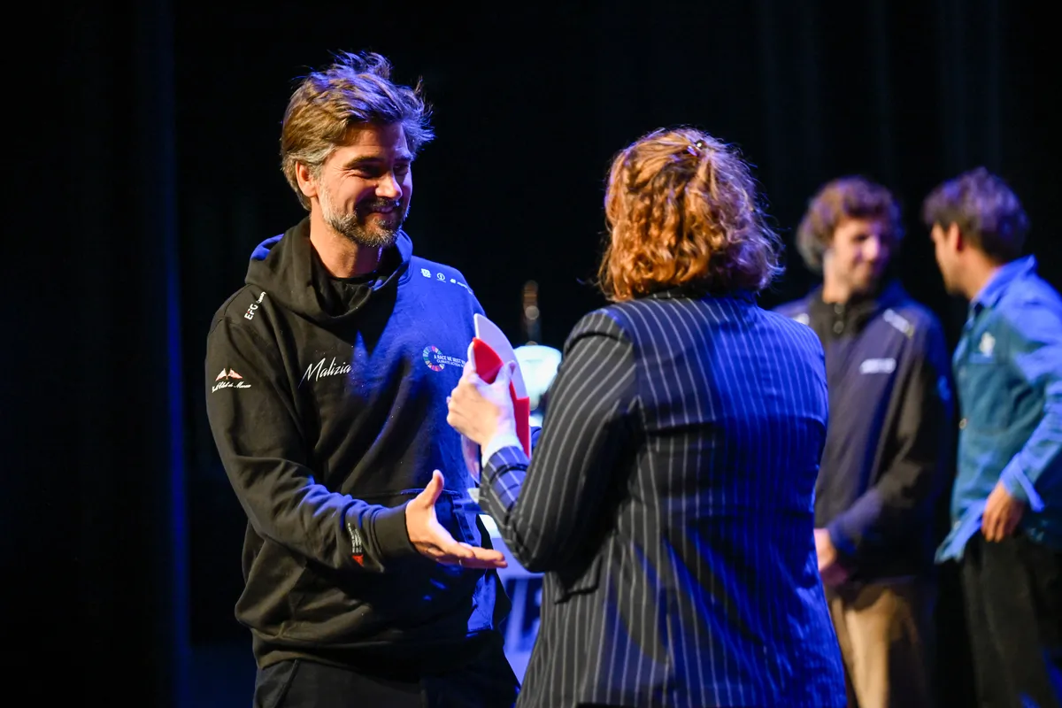 LES SABLES D'OLONNE, FRANCE - 10 MAI 2025 : Malizia - Seaexplorer le skipper Boris Herrmann (GER) est photographié lors de la cérémonie de remise des prix du Vendée Globe, le 10 mai 2025 aux Sables d'Olonne, France - (Photo by Olivier Blanchet / Alea)