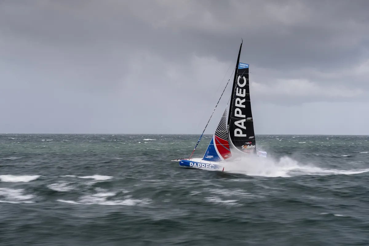 LORIENT, FRANCE - APRIL 9, 2024 : Paprec Arkéa skipper Yoann Richomme (FRA) is pictured on April 9, 2024, in Lorient, France. (Photo by Yann Riou / Polaryse)