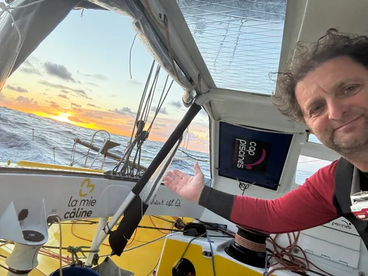 RACE, NOVEMBER 14, 2024 : Photo sent from the boat La Mie Caline during the Vendee Globe sailing race on November 14, 2024. (Photo by skipper Arnaud Boissières)