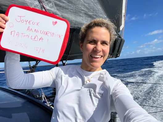 RACE, NOVEMBER 15, 2024 : Photo sent from the boat L’Occitane en Provence during the Vendee Globe sailing race on November 15, 2024. (Photo by skipper Clarisse Crémer)