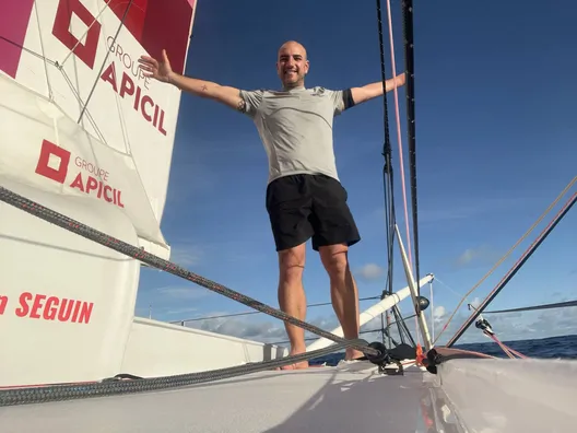 LE 16 NOVEMBRE 2024 : Photo envoyée depuis le bateau Groupe APICIL lors de la course à la voile du Vendée Globe le 16 novembre 2024. (Photo du skipper Damien Seguin)