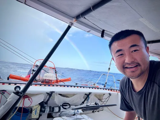 LE 17 NOVEMBRE 2024 : Photo envoyée depuis le bateau Singchain Team Haikou lors de la course à la voile du Vendée Globe le 17 novembre 2024. (Photo du skipper Jingkun Xu)
