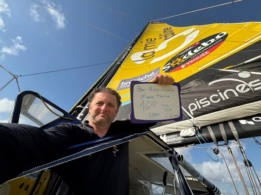RACE, NOVEMBER 20, 2024 : Photo sent from the boat La Mie Caline during the Vendee Globe sailing race on November 20, 2024. (Photo by skipper Arnaud Boissières)