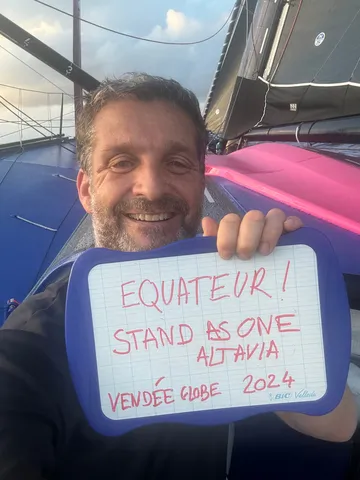 RACE, NOVEMBER 23, 2024 : Photo sent from the boat STAND AS ONE - Altavia during the Vendee Globe sailing race on November 23, 2024. (Photo by skipper Eric Bellion)