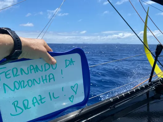 23 NOVEMBRE 2024 : Photo envoyée depuis le bateau TeamWork - Team Snef lors de la course à la voile du Vendée Globe, le 23 novembre 2024. (Photo du skipper Justine Mettraux) Île Fernando de Noronha