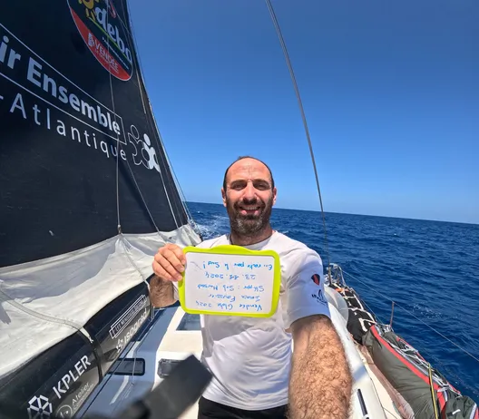 RACE, NOVEMBER 23, 2024 : Photo sent from the boat FOUSSIER during the Vendee Globe sailing race on November 23, 2024. (Photo by skipper Sébastien Marsset)
Equator