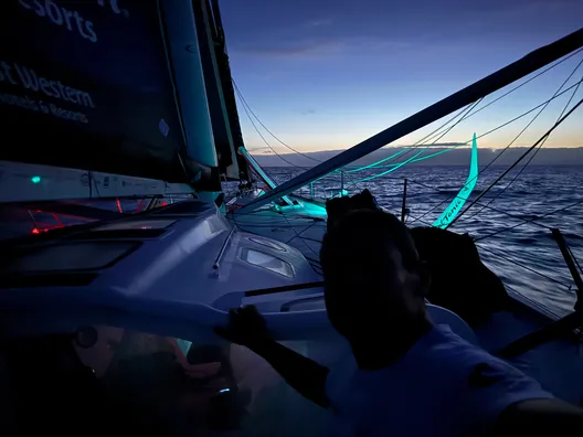 RACE, NOVEMBER 28, 2024 : Photo sent from the boat Fortinet - Best Western during the Vendee Globe sailing race on November 28, 2024. (Photo by skipper Romain Attanasio)