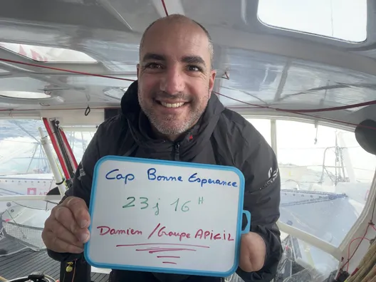 COURSE, 04 DÉCEMBRE 2024 : Photo envoyée depuis le bateau Groupe APICIL lors de la course à la voile du Vendée Globe le 04 décembre 2024. (Photo du skipper Damien Seguin) Cap de Bonne Espérance