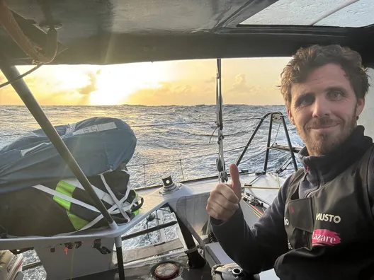 COURSE, 08 DÉCEMBRE 2024 : Photo envoyée depuis le bateau Lazare lors de la course à la voile du Vendée Globe le 08 décembre 2024. (Photo du skipper Tanguy Le Turquais)