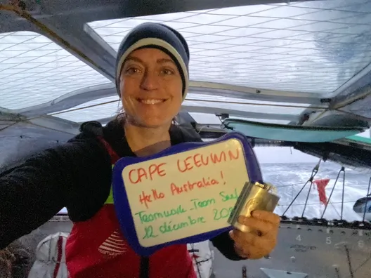 COURSE, 13 DÉCEMBRE 2024 : Photo envoyée depuis le bateau TeamWork - Team Snef lors de la course à la voile du Vendée Globe, le 13 décembre 2024. (Photo du skipper Justine Mettraux) Cap Leeuwin
