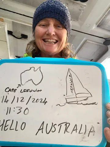 14 DÉCEMBRE 2024 : Photo envoyée depuis le bateau Medallia lors de la course à la voile du Vendée Globe le 14 décembre 2024. (Photo du skipper Pip Hare)
