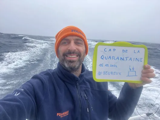 RACE, DECEMBER 15, 2024 : Photo sent from the boat FOUSSIER during the Vendee Globe sailing race on December 15, 2024. (Photo by skipper Sébastien Marsset)
40th birthday