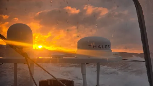 RACE, DECEMBER 16, 2024 : Photo sent from the boat Biotherm during the Vendee Globe sailing race on December 16, 2024. (Photo by skipper Paul Meilhat)Sunrise