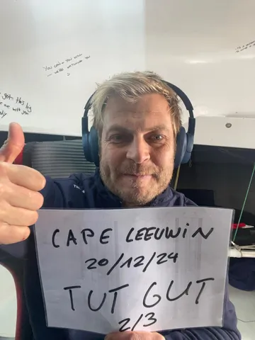 COURSE, 21 DÉCEMBRE 2024 : Photo envoyée depuis le bateau Tut Gut. Naviguant lors de la course à la voile du Vendée Globe le 21 décembre 2024. (Photo du skipper Oliver Heer) Cap Leeuwin