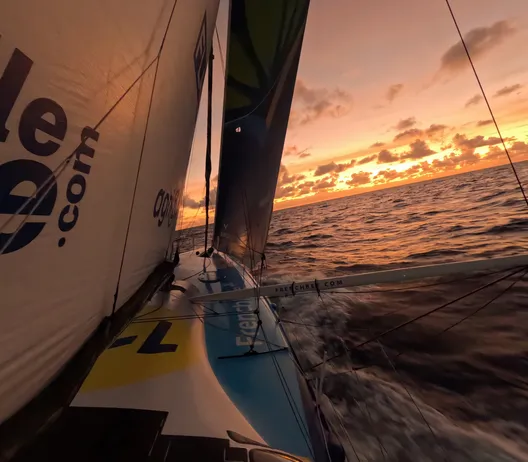RACE, JANUARY 04, 2024 : Photo sent from the boat Groupe Dubreuil during the Vendee Globe sailing race on January 04, 2024. (Photo by skipper Sébastien Simon)