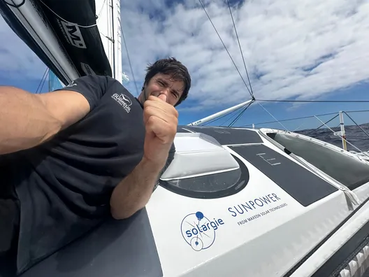 RACE, JANUARY 10, 2024 : Photo sent from the boat Groupe Dubreuil during the Vendee Globe sailing race on January 10, 2024. (Photo by skipper Sébastien Simon)