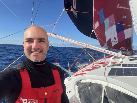 RACE, JANUARY 11, 2025 : Photo sent from the boat Groupe APICIL during the Vendee Globe sailing race on January 11, 2025. (Photo by skipper Damien Seguin)