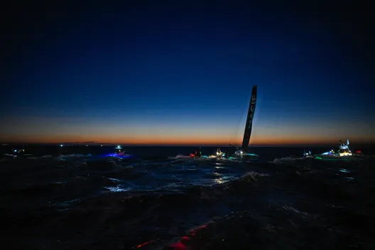 LES SABLES D'OLONNE, FRANCE - JANUARY 14, 2025 : MACIF Santé Prévoyance skipper Charlie Dalin (FRA) is photographed before crossing the line of the Vendee Globe, on January 14, 2025 in Les Sables d'Olonne, France - (Photo by Jean-Louis Carli / Alea)