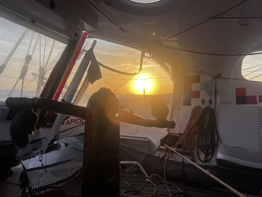 RACE, JANUARY 18, 2025 : Photo sent from the boat Groupe APICIL during the Vendee Globe sailing race on January 18, 2025. (Photo by skipper Damien Seguin)