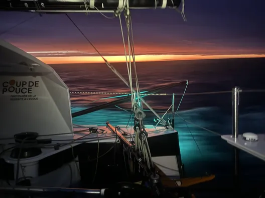 RACE, JANUARY 22, 2025 : Photo sent from the boat Coup de Pouce during the Vendee Globe sailing race on January 22, 2025. (Photo by skipper Manuel Cousin)