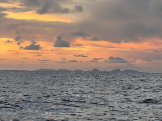 RACE, JANUARY 28, 2025 : Photo sent from the boat DeVenir during the Vendee Globe sailing race on January 28, 2025. (Photo by skipper Violette Dorange)Fernando de Noronha island