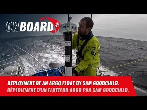 Deployment of an ARGO float by Sam Goodchild. | Vendée Globe 2024