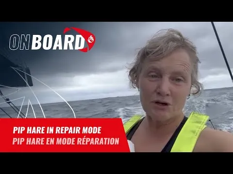 Pip Hare in repair mode | Vendée Globe 2024