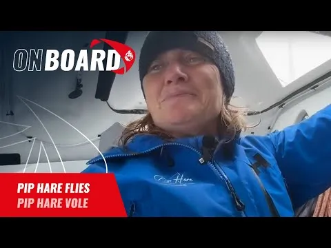 Pip Hare flies | Vendée Globe 2024