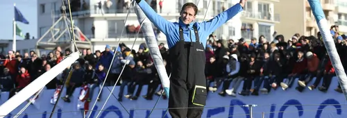 Channel ambiance with Morgan Lagraviere (FRA), skipper Safran, start of the Vendee Globe, in Les Sables d'Olonne, France, on November 6th, 2016 - Photo Olivier Blanchet / DPPI / Vendee Globe

Ambiance chenal avec Morgan Lagraviere (FRA), skipper Safran, d