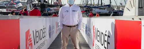 #EN# LES SABLES D’OLONNE, FRANCE - OCTOBER 29: Jean-Yves Chauve (Race Doctor) is portraited on pontoons during the Vendee Globe prestart in les Sables d’Olonne, France, on October 29, 2020. (Photo by Jean-Marie Liot/Alea)

#FR# LES SABLES D’OLONNE, FRANCE - 29 OCTOBRE: Jean-Yves Chauve (Race Doctor) est photographié sur les pontons lors de la semaine prestart du Vendee Globe aux Sables d’Olonne, l