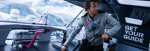 LORIENT, FRANCE - JULY 4, 2019 : Lazare skipper Tanguy Le Turquais (FRA) is pictured on July 4, 2019 off Lorient, France - Photo by Coline Beal