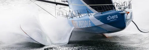 LORIENT, FRANCE - APRIL 16, 2024 : VULNERABLE skipper Thomas Ruyant (FRA) is pictured training on April 16, 2024 off Lorient, France. (Photo by Eloi Stichelbaut / Polaryse )