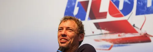 LES SABLES D'OLONNE, FRANCE - JANUARY 25, 2025 : VULNERABLE skipper Thomas Ruyant (FRA) is photographed during his press conference after taking 7th place in the Vendee Globe, on January 25, 2025 in Les Sables d'Olonne, France - (Photo by  / Alea)