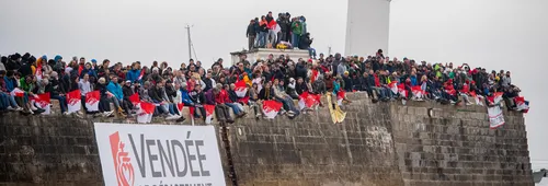 LES SABLES D'OLONNE, FRANCE - NOVEMBER 10, 2024: The crowd is photographed in the channel before start of the Vendee Globe, on November 10, 2024 in Les Sables d'Olonne, France - (Photo by Bernard Le Bars / Alea)