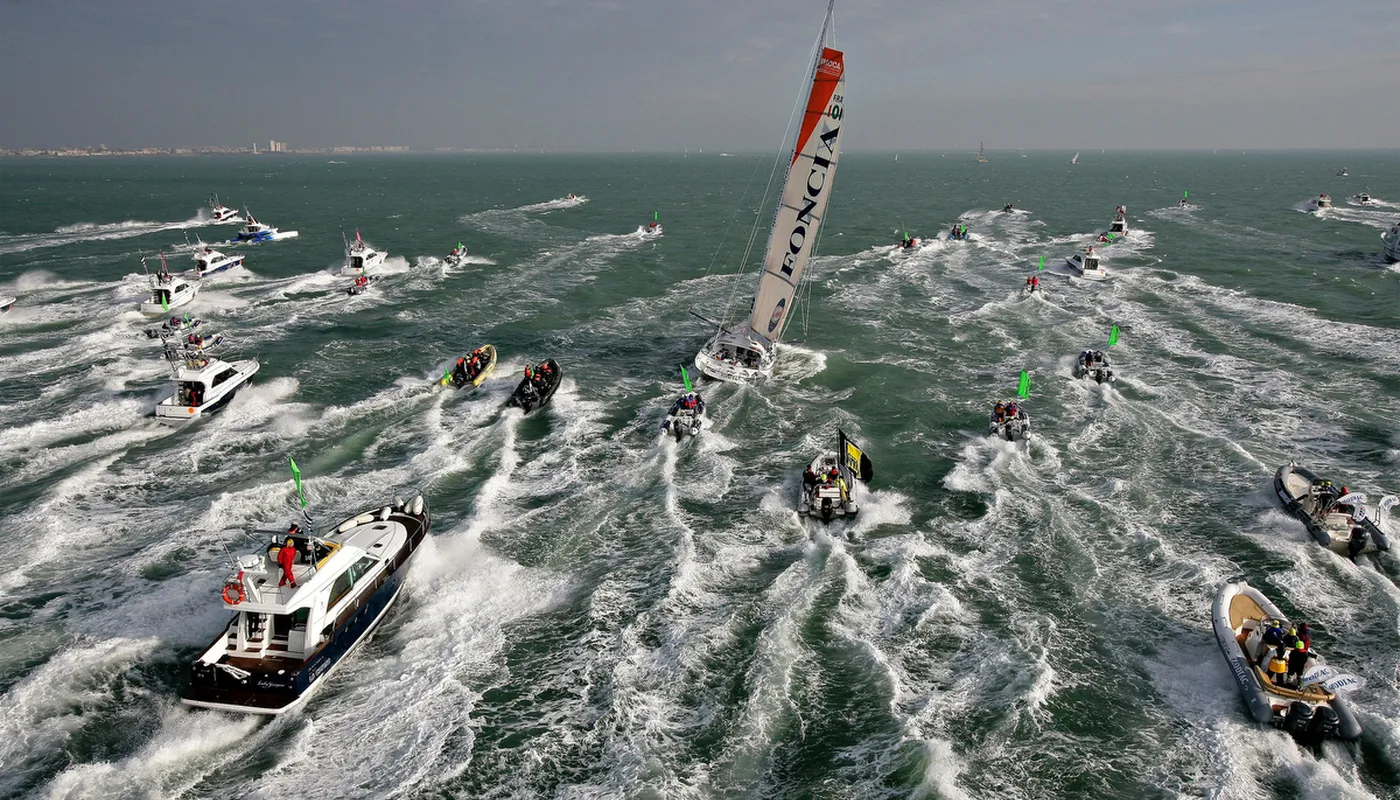 MICHEL DESJOYEAUX WINNER OF THE VENDEE GLOBE - ARRIVAL IN LES SABLES D'OLONNE AFTER 84 DAYS 03 HOURS AND 9 MINUTES