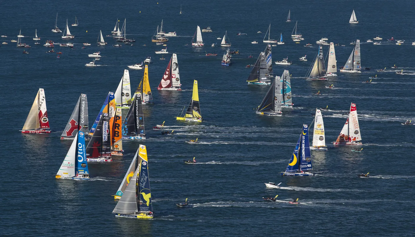 La flotte au départ du Vendée Globe, les Sables d'Olonne, le 6 novembre 2016