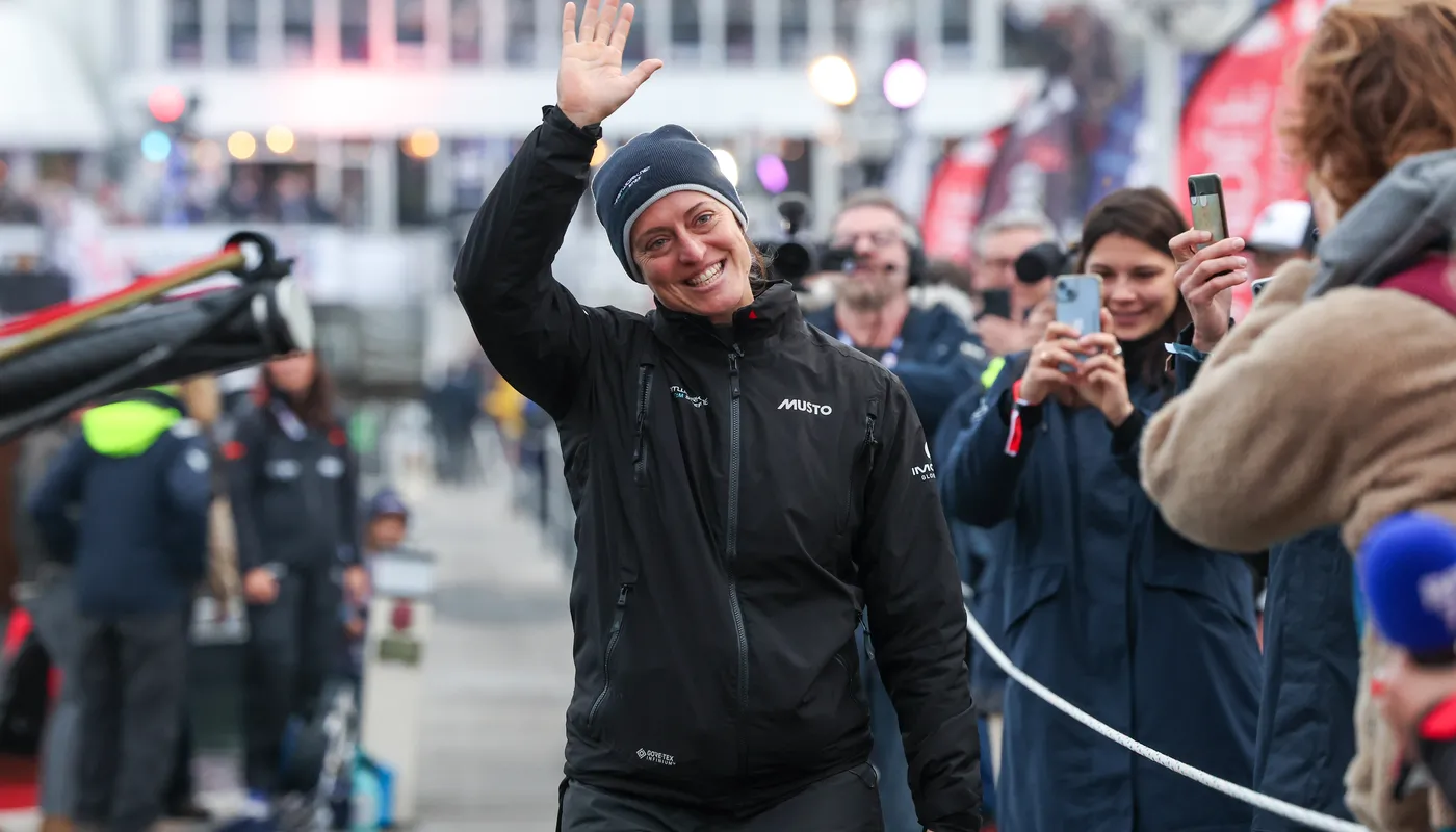 LES SABLES D'OLONNE, FRANCE - 10 NOVEMBRE 2024 : Les 40 concurrents IMOCA sont photographiés avant la ligne de départ de la 10e édition du Vendée Globe, le 10 novembre 2024 aux Sables d'Olonne, France. (Photo par Jean-Marie Liot / Alea)