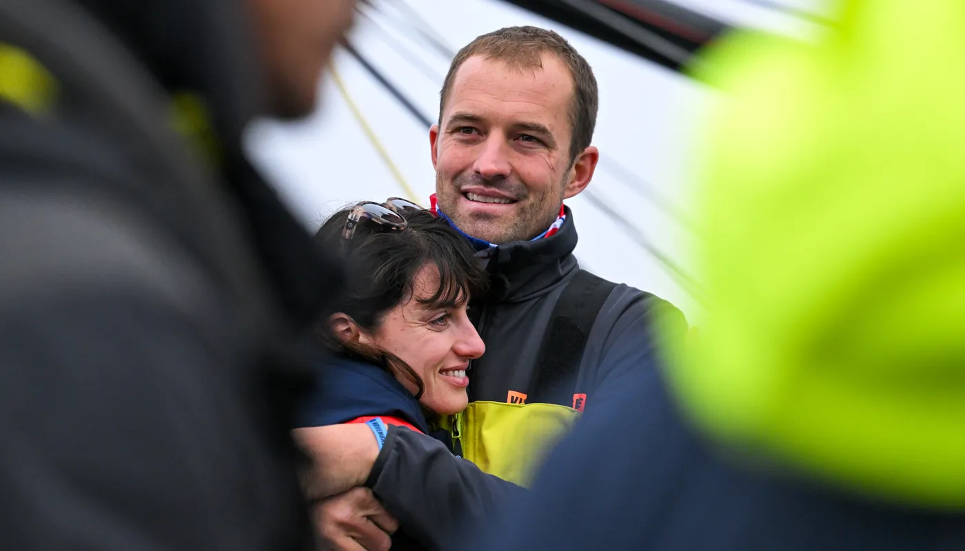 LES SABLES D'OLONNE, FRANCE - 10 NOVEMBRE 2024 : Les 40 concurrents IMOCA sont photographiés avant la ligne de départ de la 10ème édition du Vendée Globe, le 10 novembre 2024 aux Sables d'Olonne, France. (Photo par Vincent Curutchet / Alea)