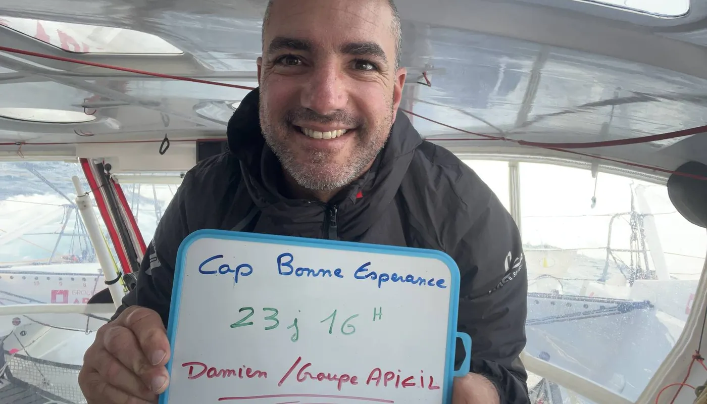 COURSE, 04 DÉCEMBRE 2024 : Photo envoyée depuis le bateau Groupe APICIL lors de la course à la voile du Vendée Globe le 04 décembre 2024. (Photo du skipper Damien Seguin) Cap de Bonne Espérance