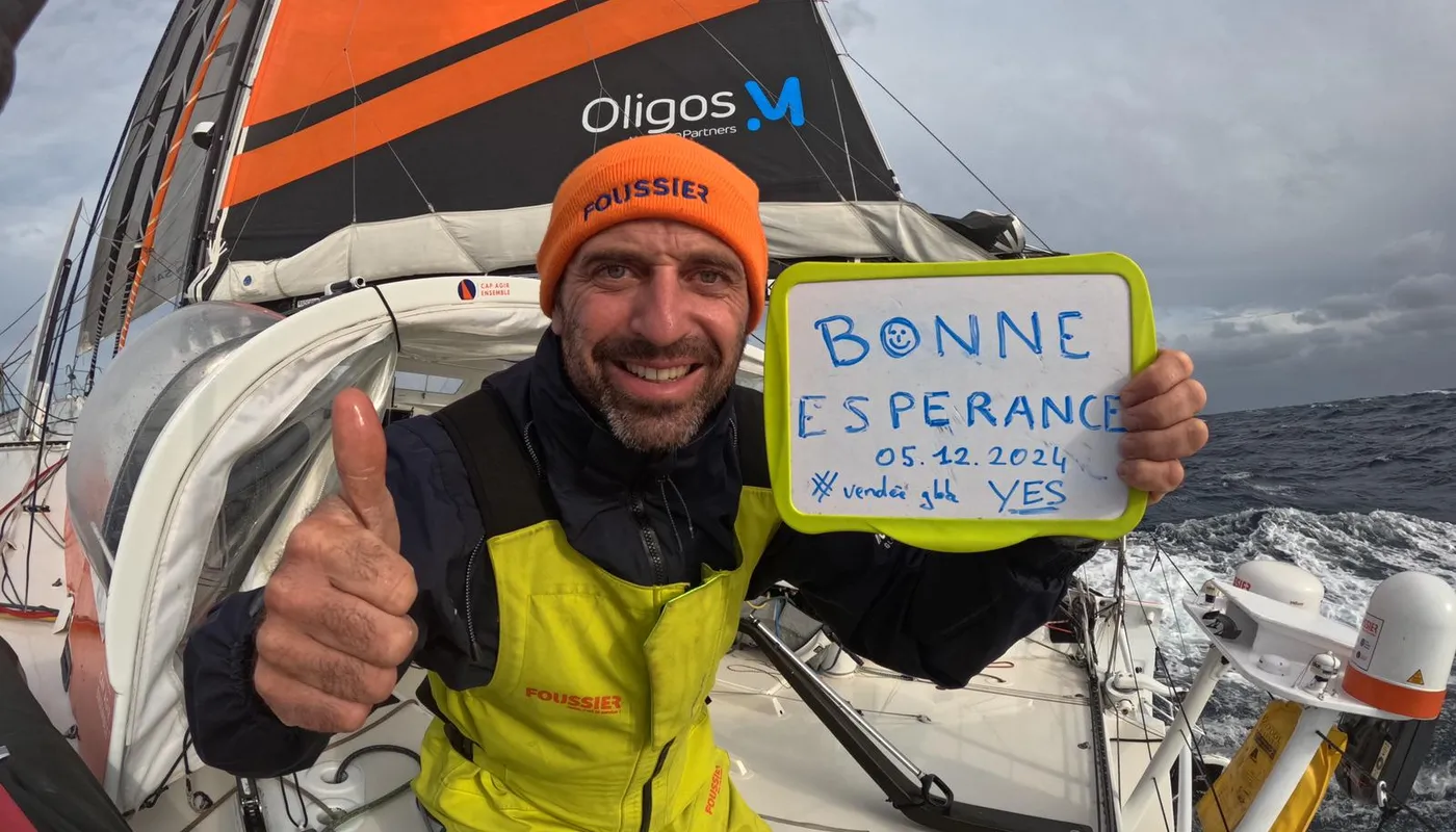 COURSE, 05 DÉCEMBRE 2024 : Photo envoyée depuis le bateau FOUSSIER lors de la course à la voile du Vendée Globe le 05 décembre 2024. (Photo du skipper Sébastien Marsset) Cap de Bonne Espérance