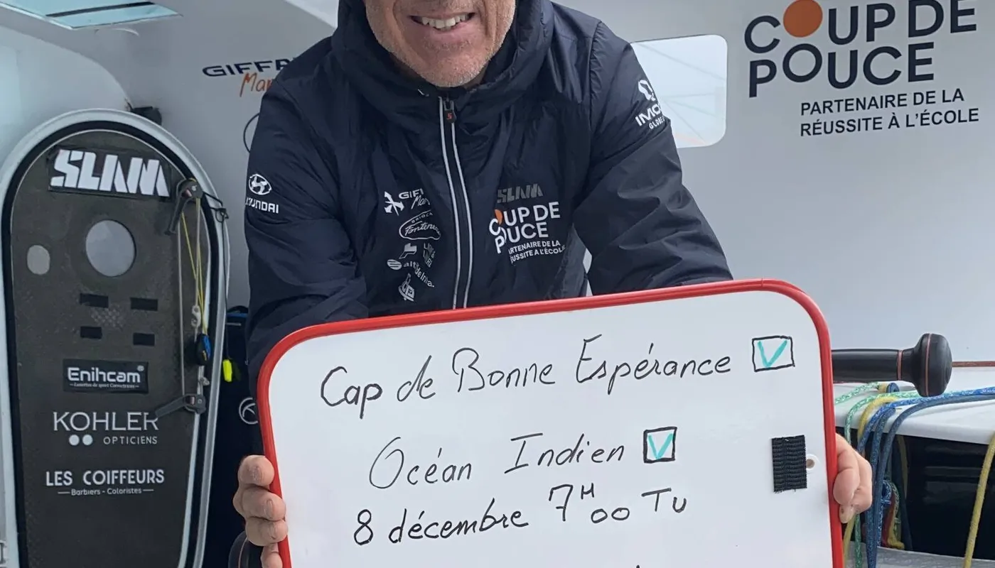 COURSE, 08 DÉCEMBRE 2024 : Photo envoyée depuis le bateau Coup de Pouce lors de la course à la voile du Vendée Globe le 08 décembre 2024. (Photo du skipper Manuel Cousin) Cap de Bonne Espérance